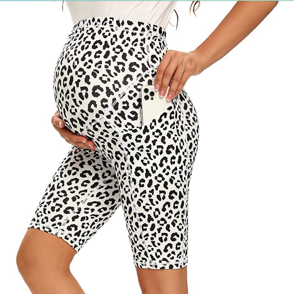 Full panel maternity biker shorts